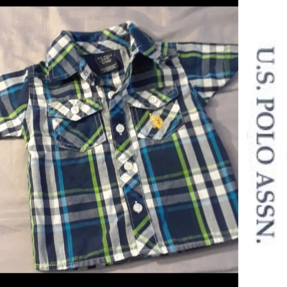 Size 6-9 month baby boys plaid button down shirt - Picture 8 of 8